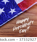 Happy Presidents Day Typography with USA Flag 37332927