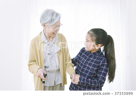 Grandmother and girl Grandmother and girl 37333899