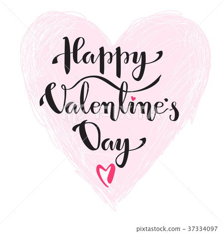 Vector holiday lettering. Happy Valentine's day in 37334097