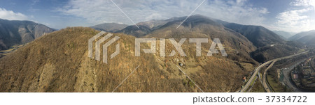 A7 highway Milan to Genoa aerial view 37334722