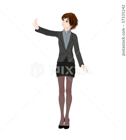 Business suit women perming 2DCG illustrations material Business suit women perming 2DCG illustrations material 37335242