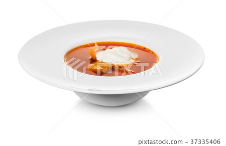 fresh borscht with sour cream fresh borscht with sour cream 37335406