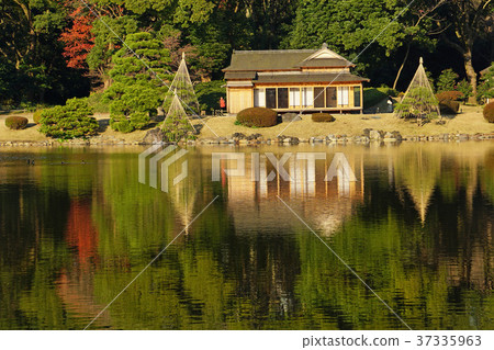 A Tea Room In The Hamarikyu Garden Stock Photo