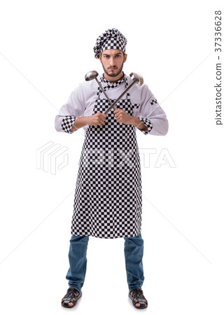 Male cook isolated on the white background 37336628