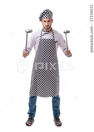 Male cook isolated on the white background 37336631