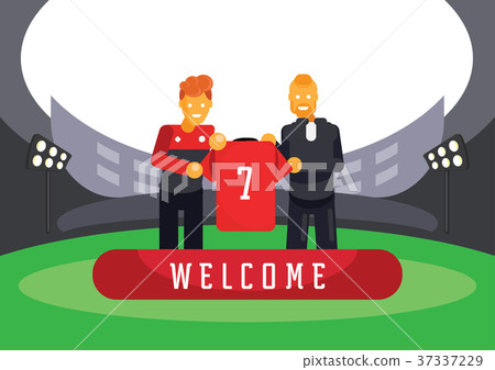 red team player transfer with manager illustration red team player transfer with manager illustration 37337229