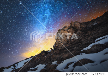 Night scenery done on long exposure. A beautiful Night scenery done on long exposure. A beautiful 37337496