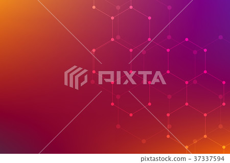 Abstract hexagonal background. Medical, scientific 37337594