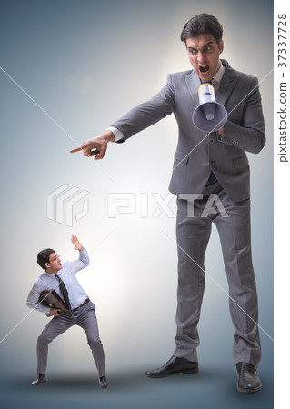 Bad angry boss shouting at employee with Bad angry boss shouting at employee with 37337728