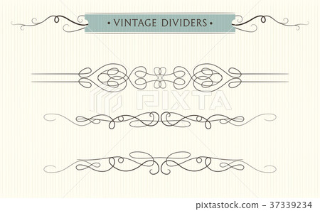 Vector hand drawn text divider elements Vector hand drawn text divider elements 37339234