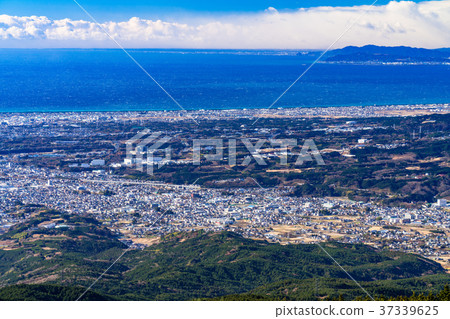 《靜岡縣》俯瞰沼津市和駿河灣的風景 37339625