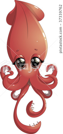 cartoon cheerful squid cartoon cheerful squid 37339762