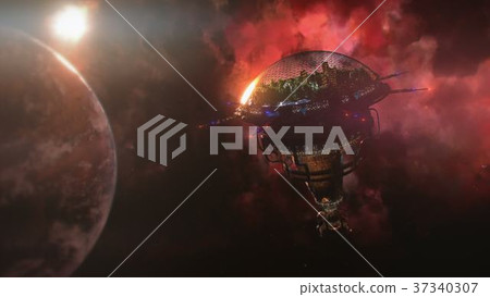 Going to the space station near the planet and 37340307