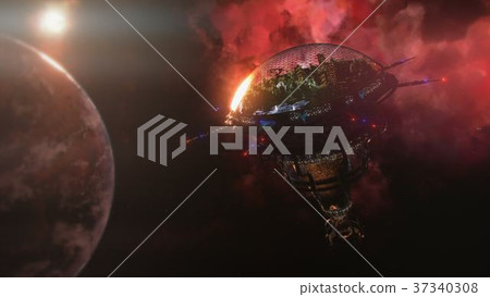 Going to the space station near the planet and 37340308