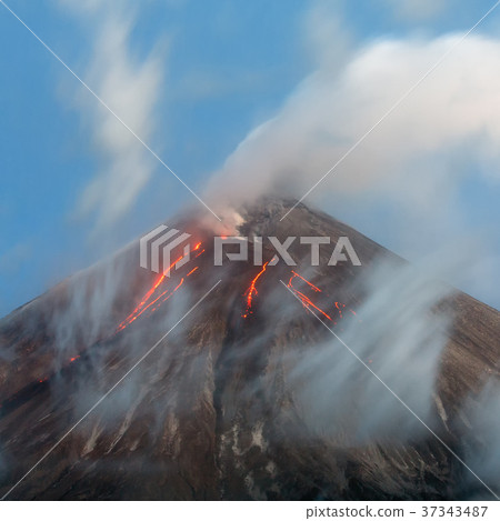 Stunning eruption volcanic landscape of Kamchatka Stunning eruption volcanic landscape of Kamchatka 37343487