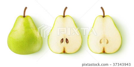 Isolated cut pears Isolated cut pears 37343943