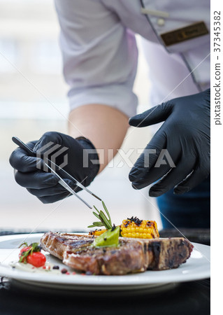 food perfectionist styling meal restaurant serving food perfectionist styling meal restaurant serving 37345382