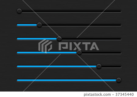 Slider bar. Black interface control panel with - Stock Illustration ...