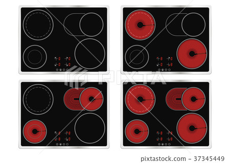 Electric ceramic cook top. Domestic kitchen 37345449