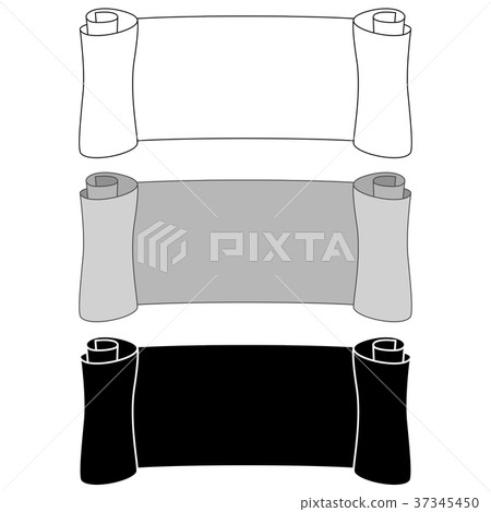 Parchment scrolls. Horizontal paper pieces 37345450