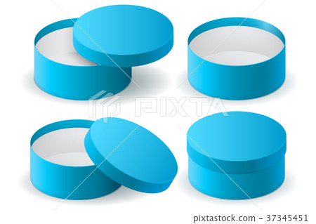 Blue round gift box 37345451