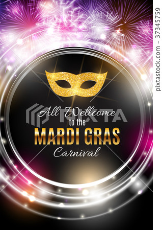 Mardi Gras Party Mask Holiday Poster Background 37345759