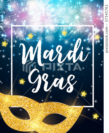 Mardi Gras Party Mask Holiday Poster Background 37345761