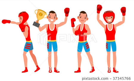 Boxer Training Vector. Boxing Sport. Athlete In Boxer Training Vector. Boxing Sport. Athlete In 37345766