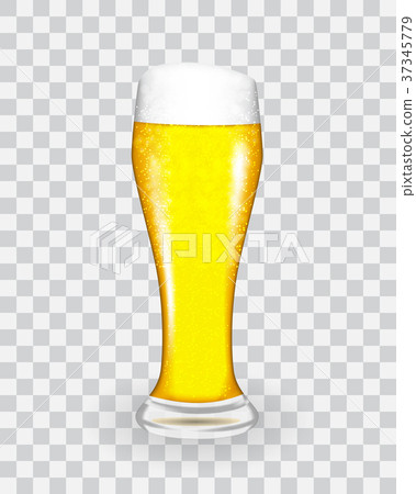 Naturalistic glass with fresh light cold beer in Naturalistic glass with fresh light cold beer in 37345779