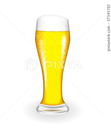 Naturalistic glass with fresh light cold beer in Naturalistic glass with fresh light cold beer in 37345782
