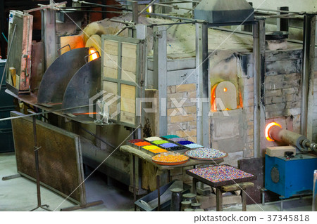 Glass furnace view,Venice,Italy 37345818