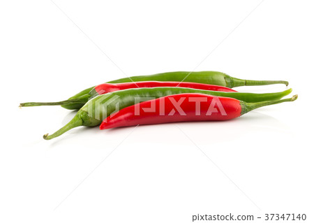 fresh green and red chili pepper fresh green and red chili pepper 37347140