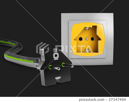 3d Illustration of Electric socket and plug - Stock Illustration ...