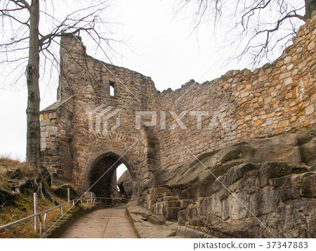 Gate to medieval Oybin castle and monastery 37347883