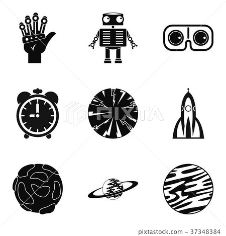 Stargazing icons set, simple style 37348384