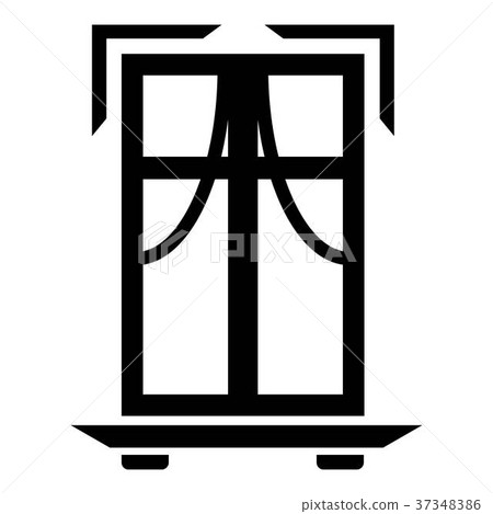 Sill window frame icon, simple black style 37348386