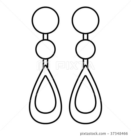 Pearl earrings icon , outline style Pearl earrings icon , outline style 37348466