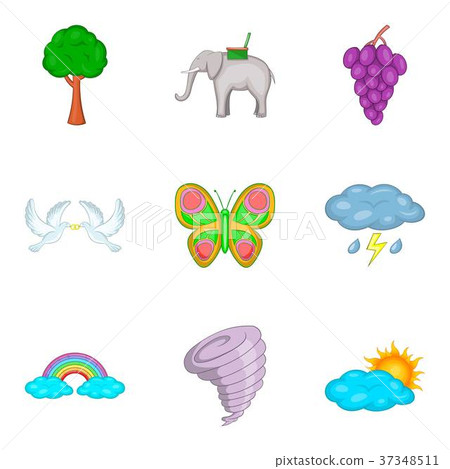 Biosphere icons set, cartoon style - Stock Illustration [37348511] - PIXTA