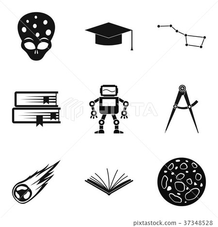 Space icons set, simple style 37348528