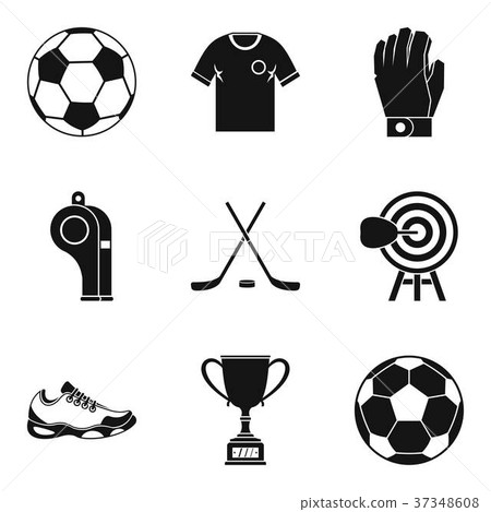 Referee icons set, simple style Referee icons set, simple style 37348608
