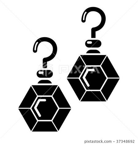 Emerald earrings icon , simple style Emerald earrings icon , simple style 37348692