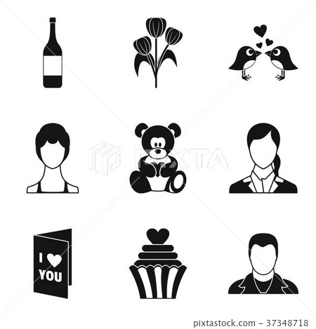 Amour icons set, simple style Amour icons set, simple style 37348718