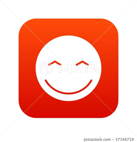 Smiling emoticon digital red Smiling emoticon digital red 37348719