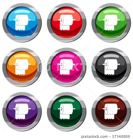 Roll of toilet paper on holder set 9 collection Roll of toilet paper on holder set 9 collection 37348809