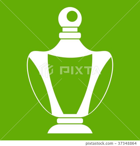 Elegant woman perfume bottle icon green - Stock Illustration [37348864 ...