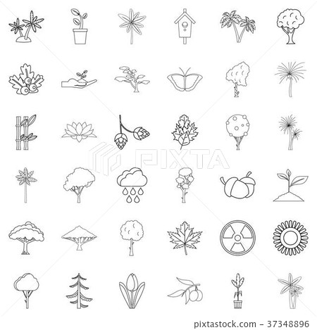 Berry icons set, outline style 37348896