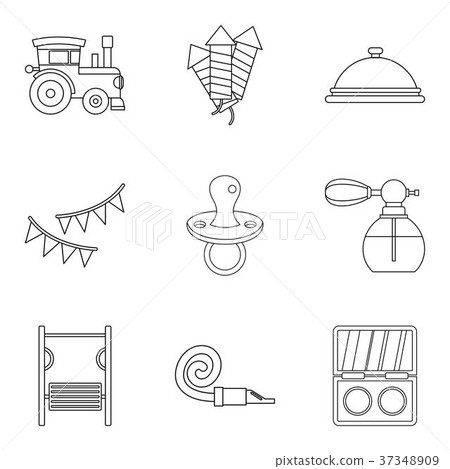 Gift for child icons set, outline style 37348909
