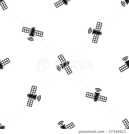 Satellite Pattern Space satellite pattern seamless black - Stock Illustration [37348921 ...
