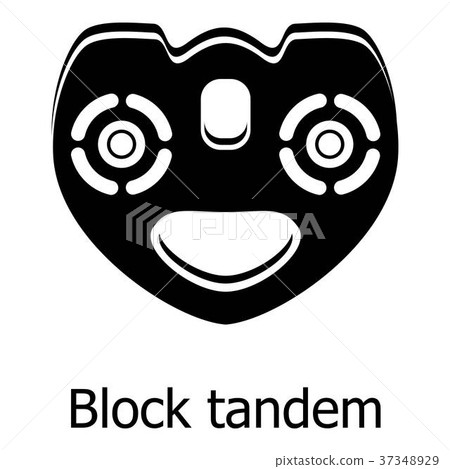 Block tandem icon, simple black style 37348929
