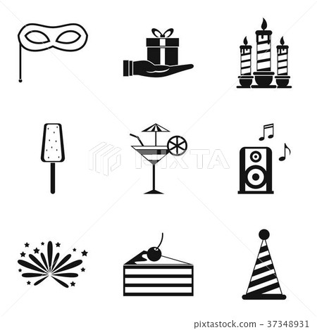 Best party icons set, simple style Best party icons set, simple style 37348931